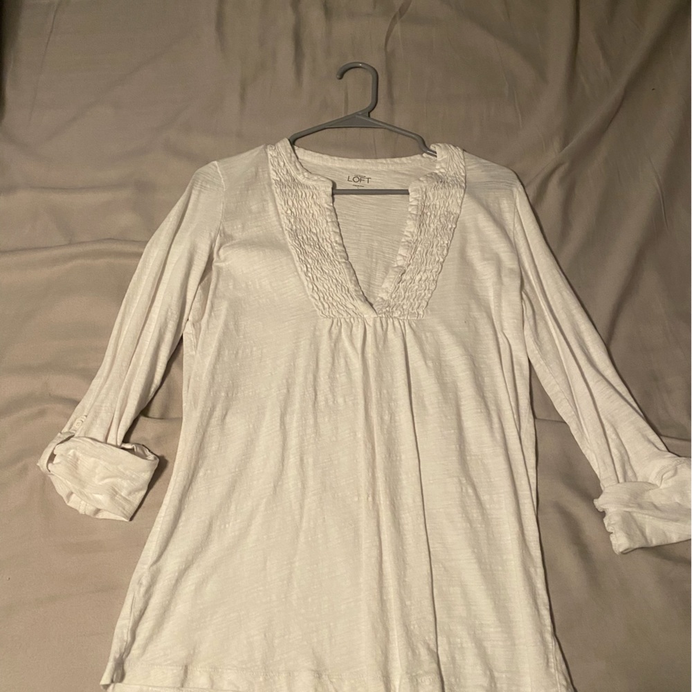 Ann Taylor Loft white tunic